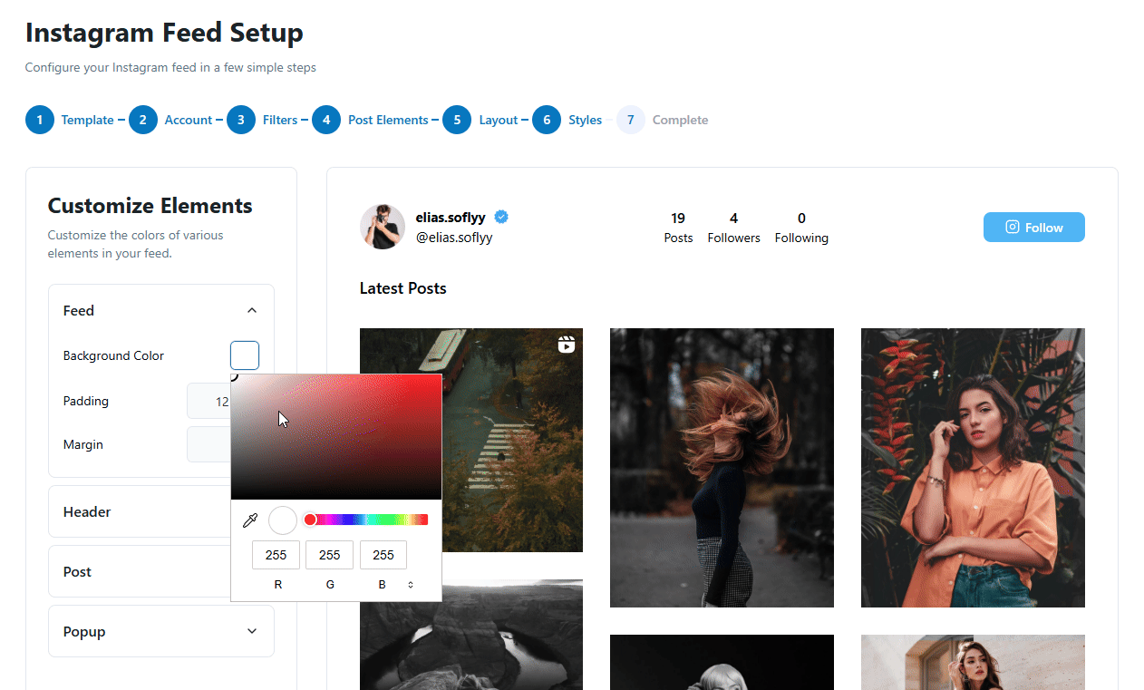 Elevated Instagram Feed Live Preview