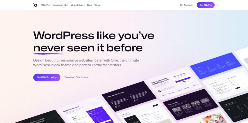 Ollie WordPress theme
