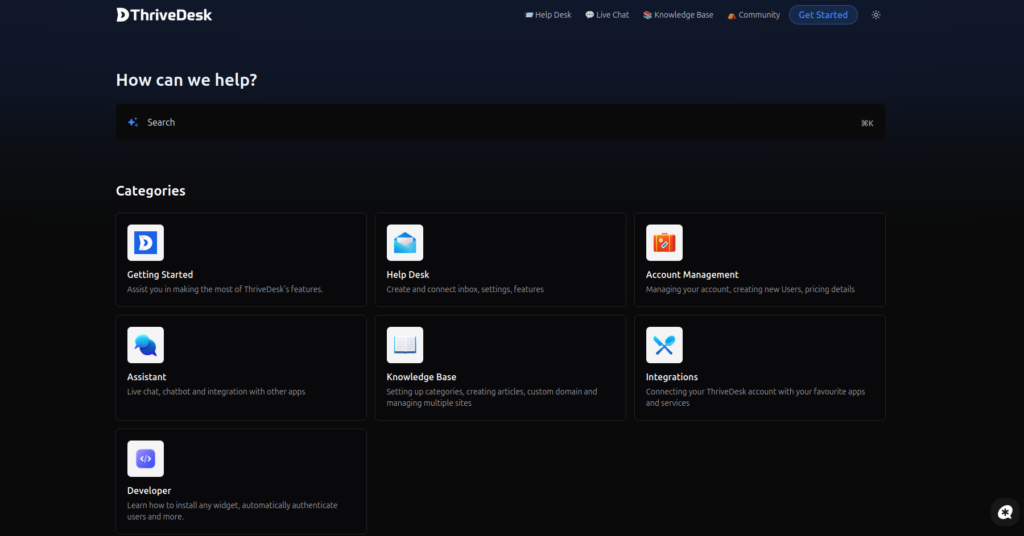 ThriveDesk Knowledgebase and Self Service
